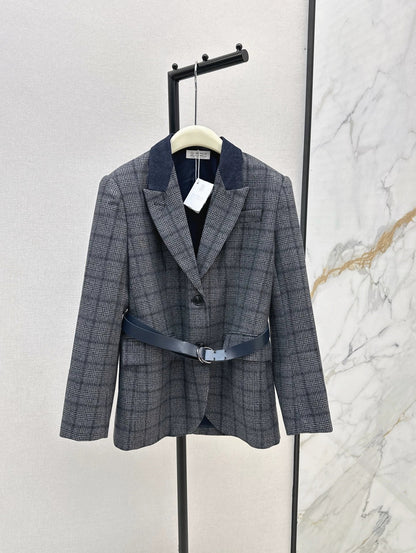 25fw Blue plaid blazer