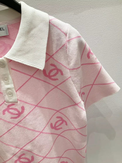 25fw Collar knit short sleeved shirt