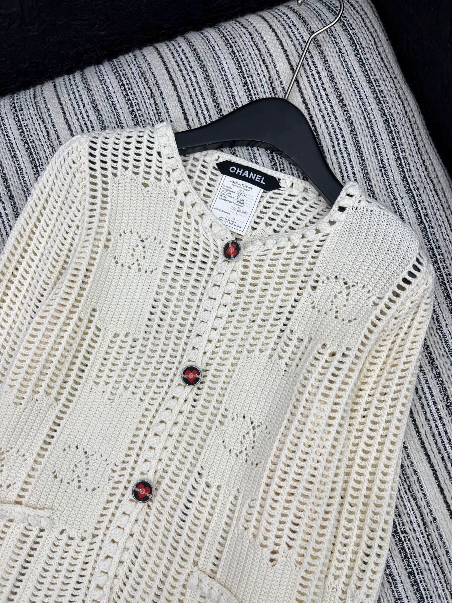 25fw Double C hook flower round neck jacket