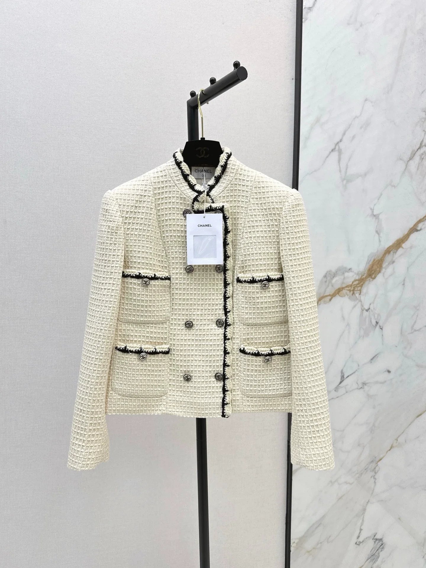 25fw Woven belt trimmed jacket