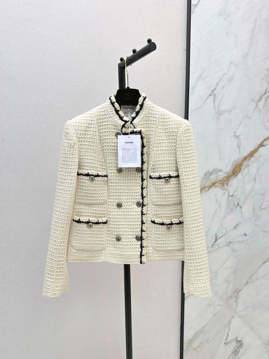 25fw Woven belt trimmed jacket