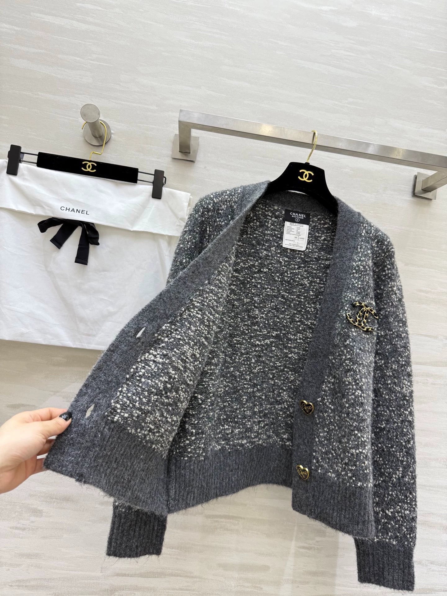 Wool knitted cardigan jacket