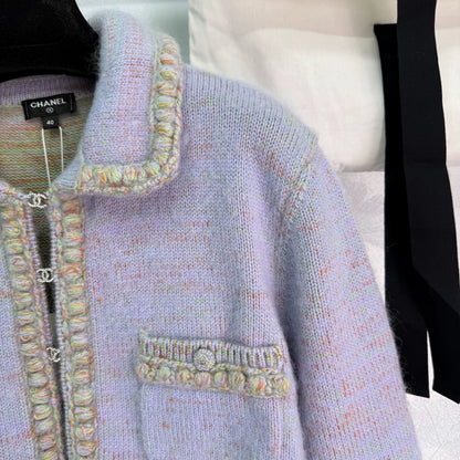 25fw Purple knitted cardigan