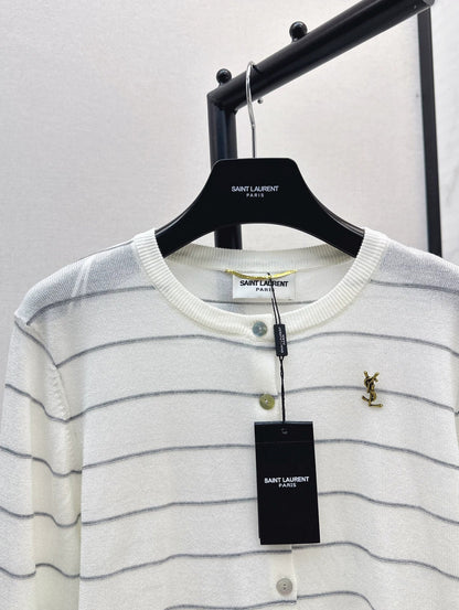 25fw Striped knitted cardigan