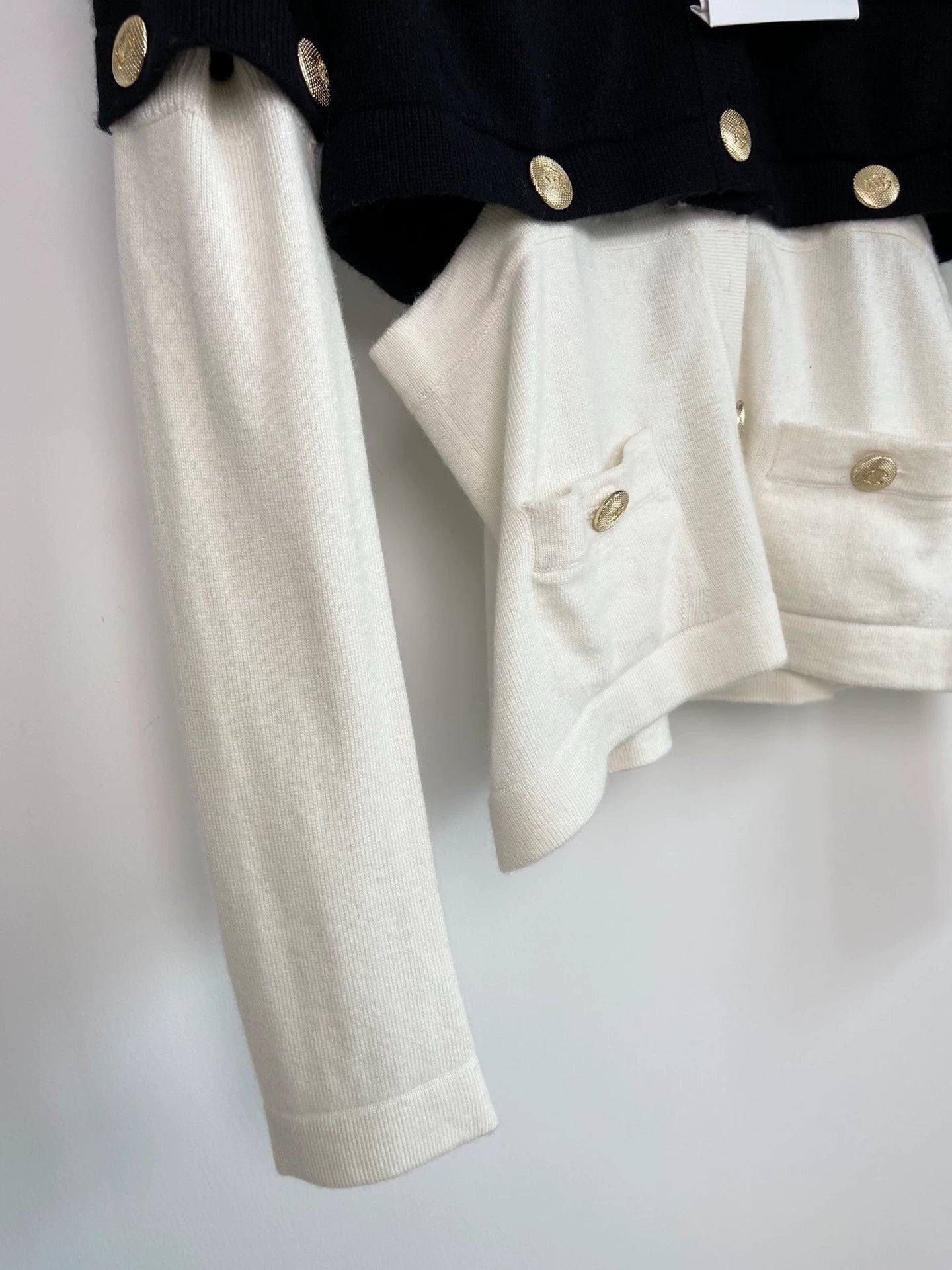 25fw Lion head buckle spliced knitted sweater（Medieval Series）