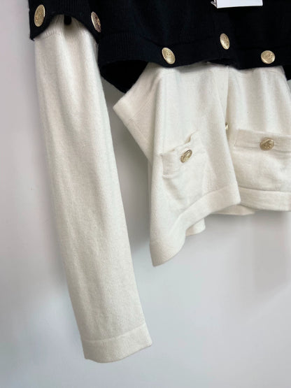 25fw Lion head buckle spliced knitted sweater（Medieval Series）