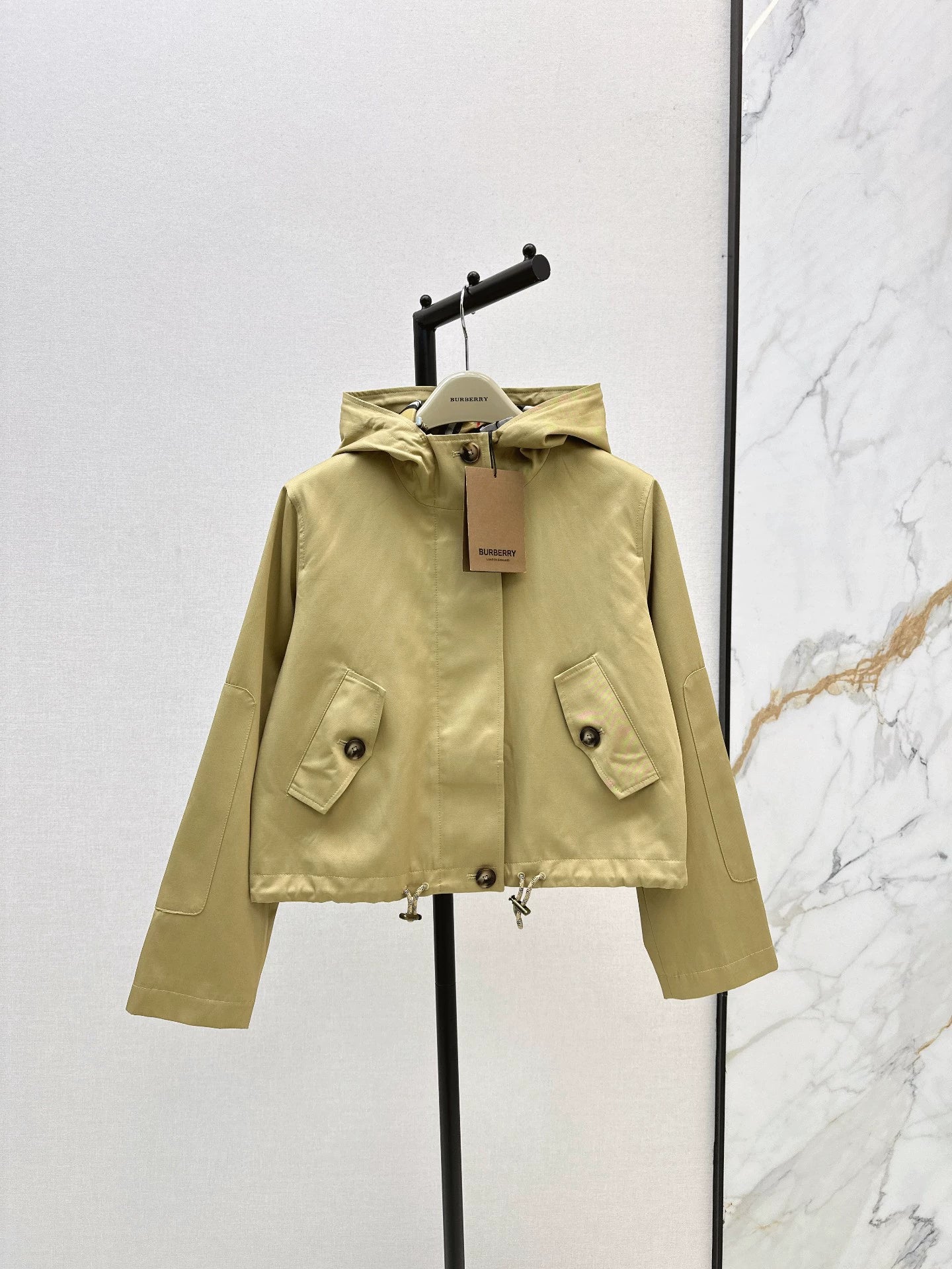 25fw Classic Hooded Cropped Trench Coat