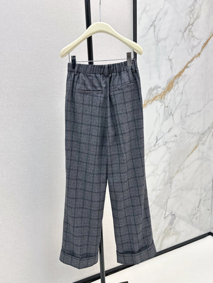 25fw Blue plaid suit and trousers