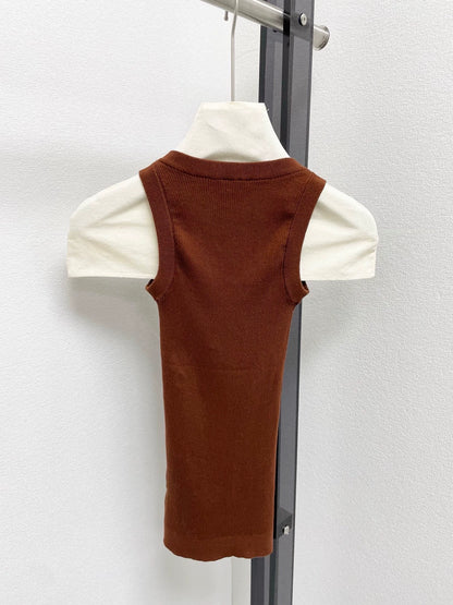 25fw U-shaped knitted vest