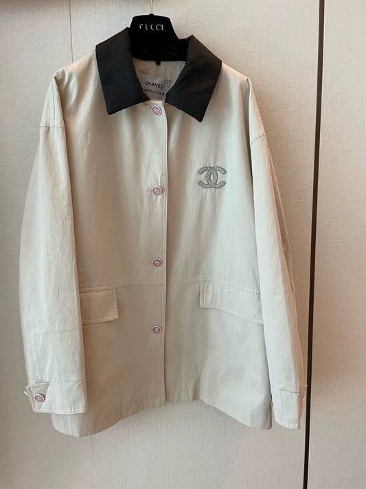 25fw Color blocked lapel windbreaker jacket (vintage series)