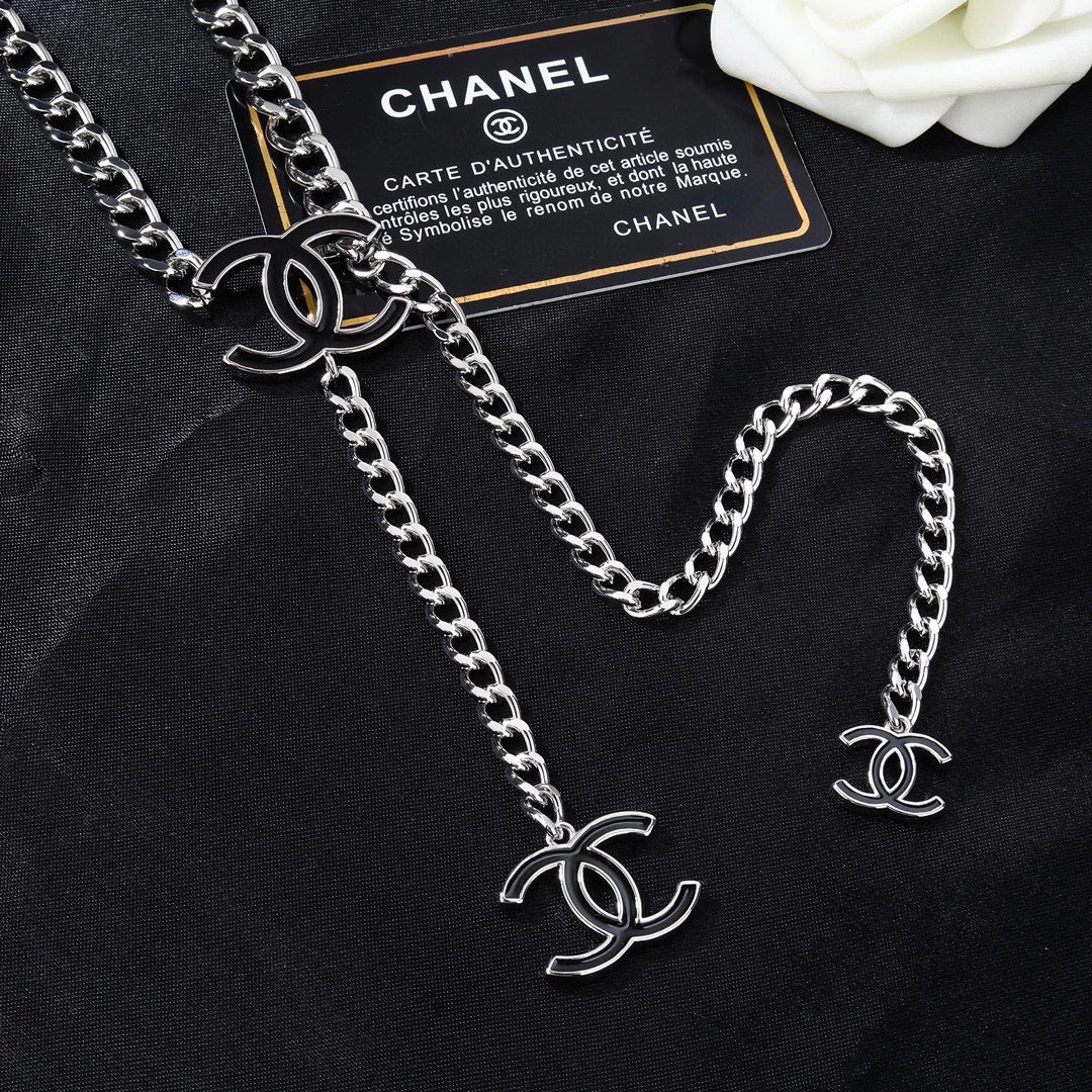Double C Silver CC Waist Chain