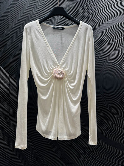 25fw V-neck top (vintage series)