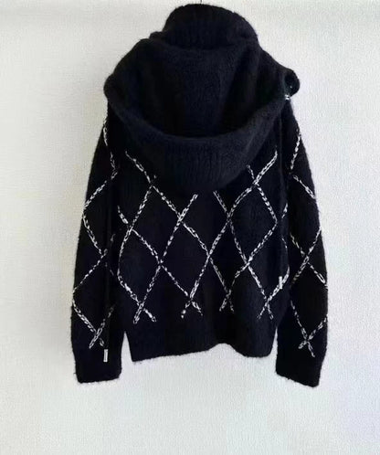 Lingge hooded cardigan