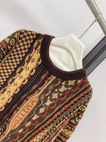 25fw Flower jacquard knitted sweater