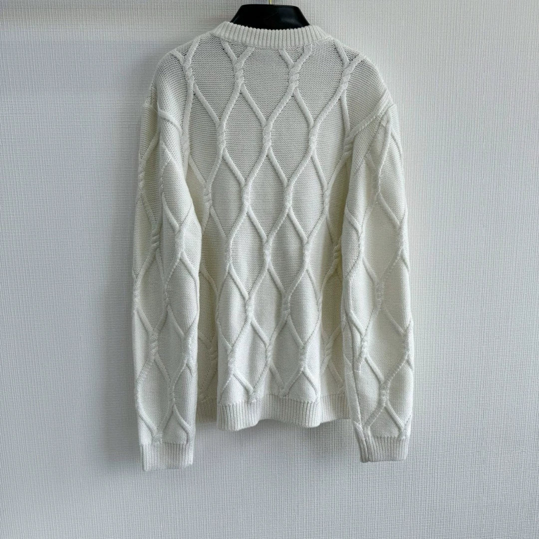 25fw Retro pearl pullover sweater