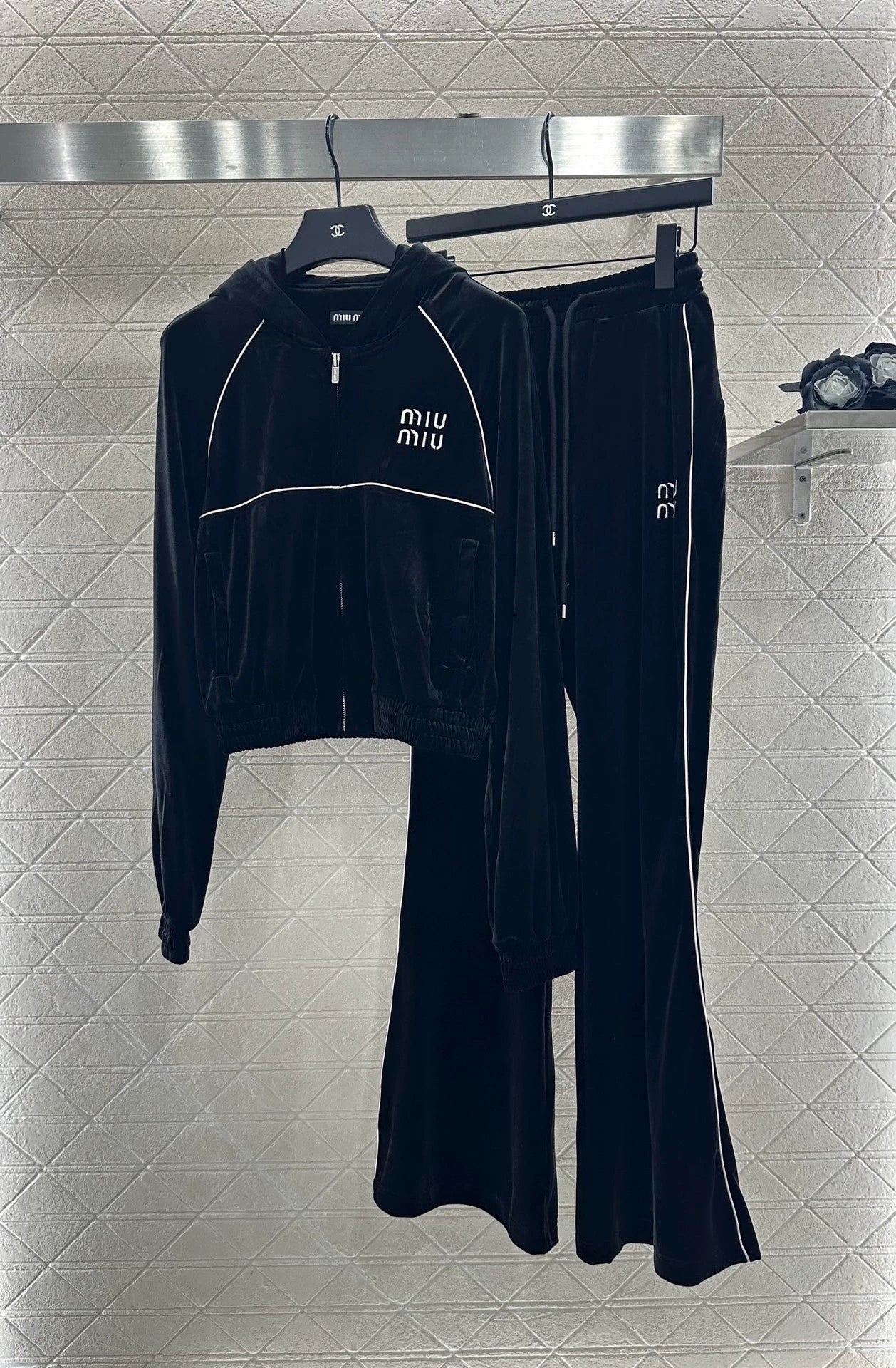 25fw Hooded jacket wide leg pants set