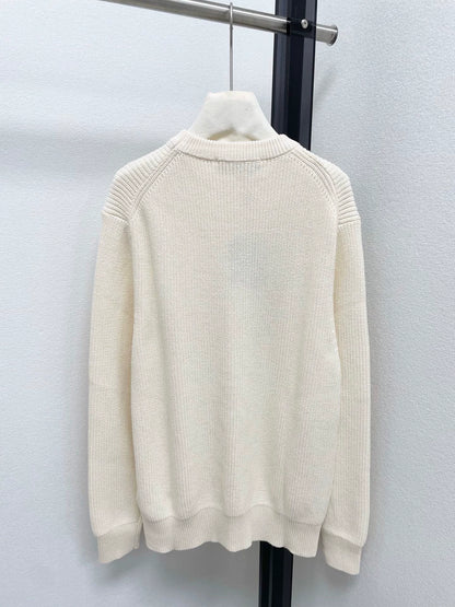 25fw Embroidered plain sweater