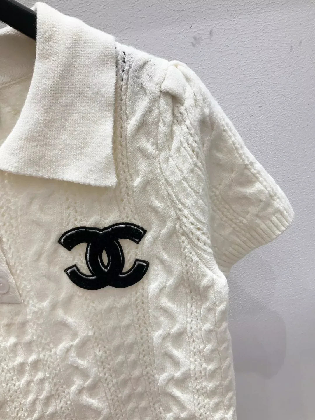 25fw Collar knit short sleeved shirt