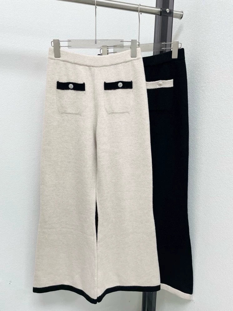 Color blocking small bow logo button down pants