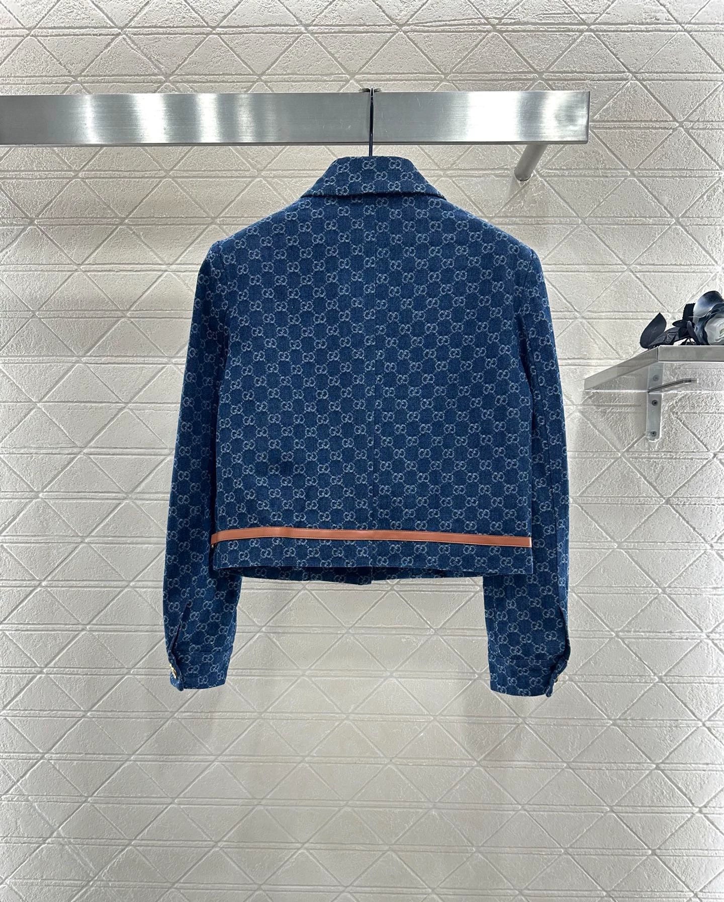 25fw Flip collar jacquard short jacket