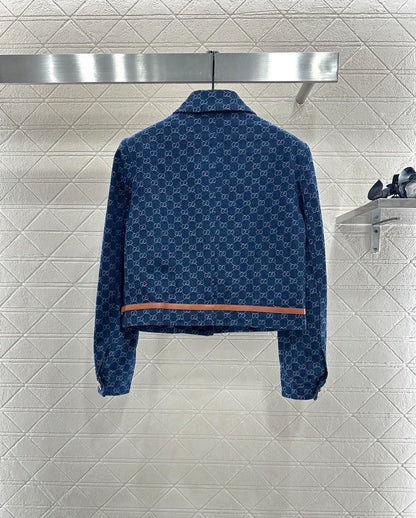 25fw Flip collar jacquard short jacket