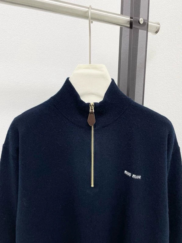 25fw Half zip cashmere sweater