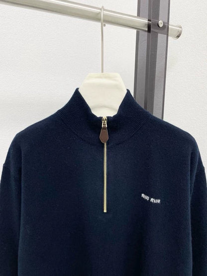 25fw Half zip cashmere sweater