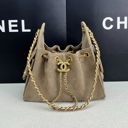 25C suede hippie bag (grey）