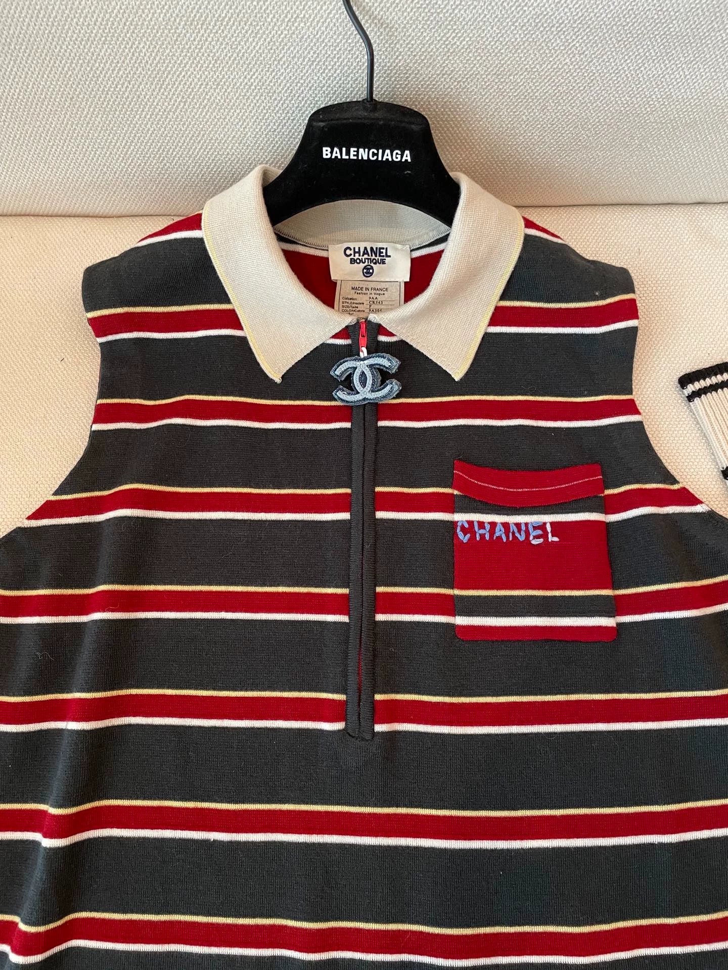 25fw Knitted edge sleeveless vest (vintage series)