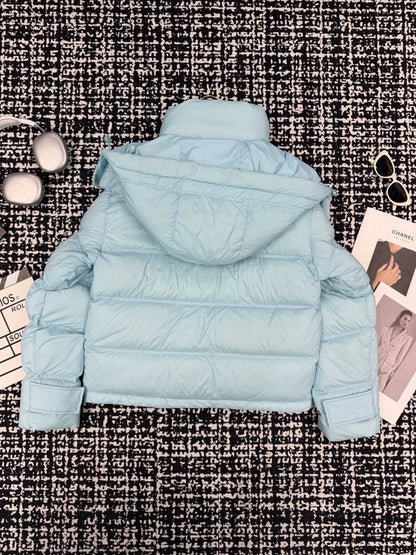 Mao Mao logo loose hooded goose down suit