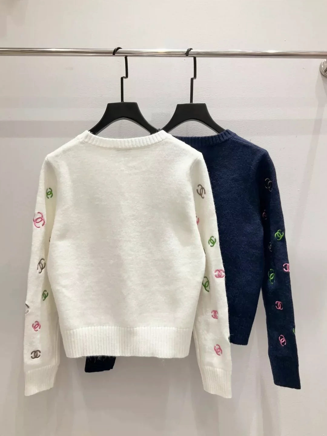 25fw Full printed embroidered sweater