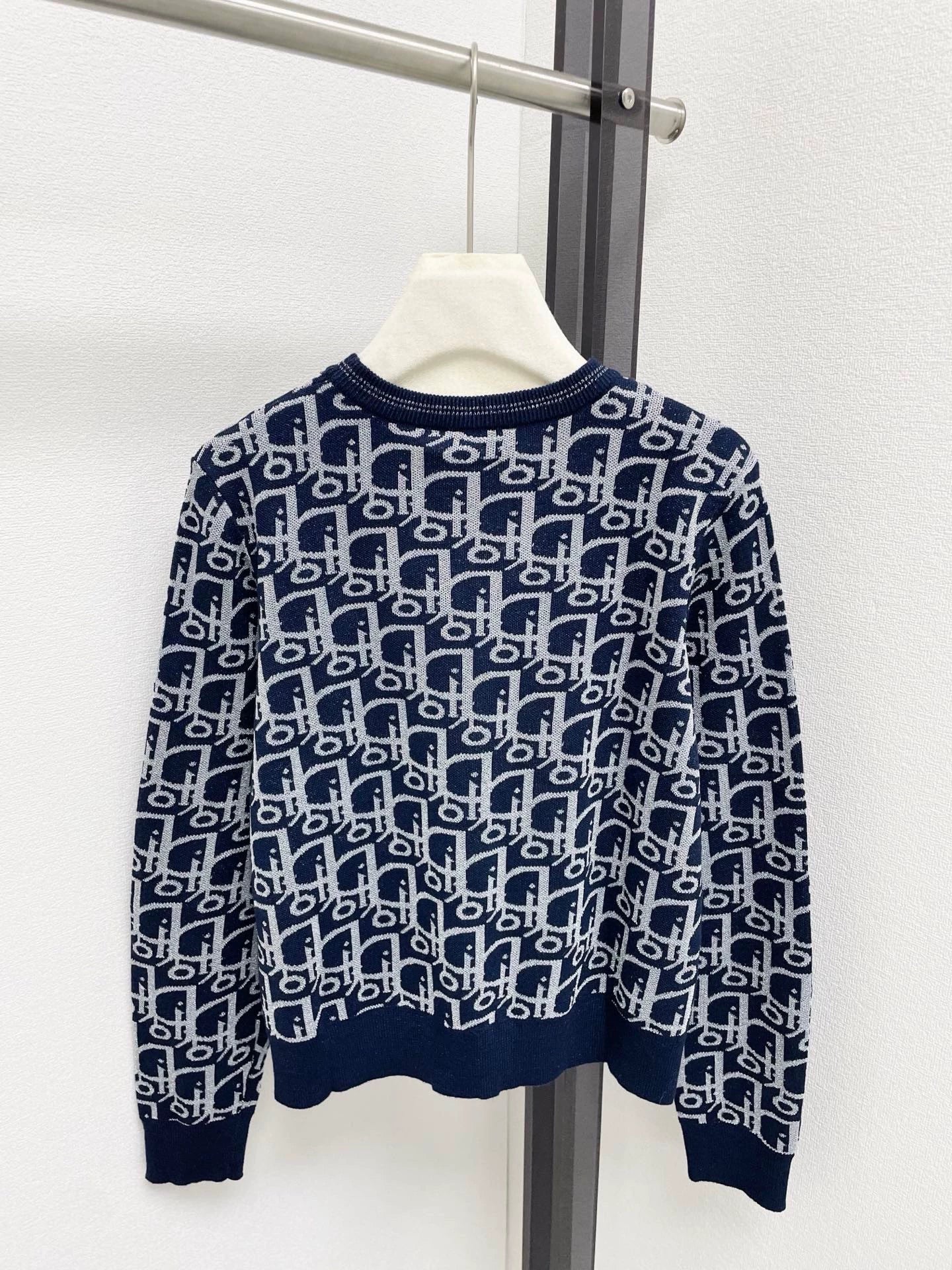 25fw Vintage printed knitted sweater