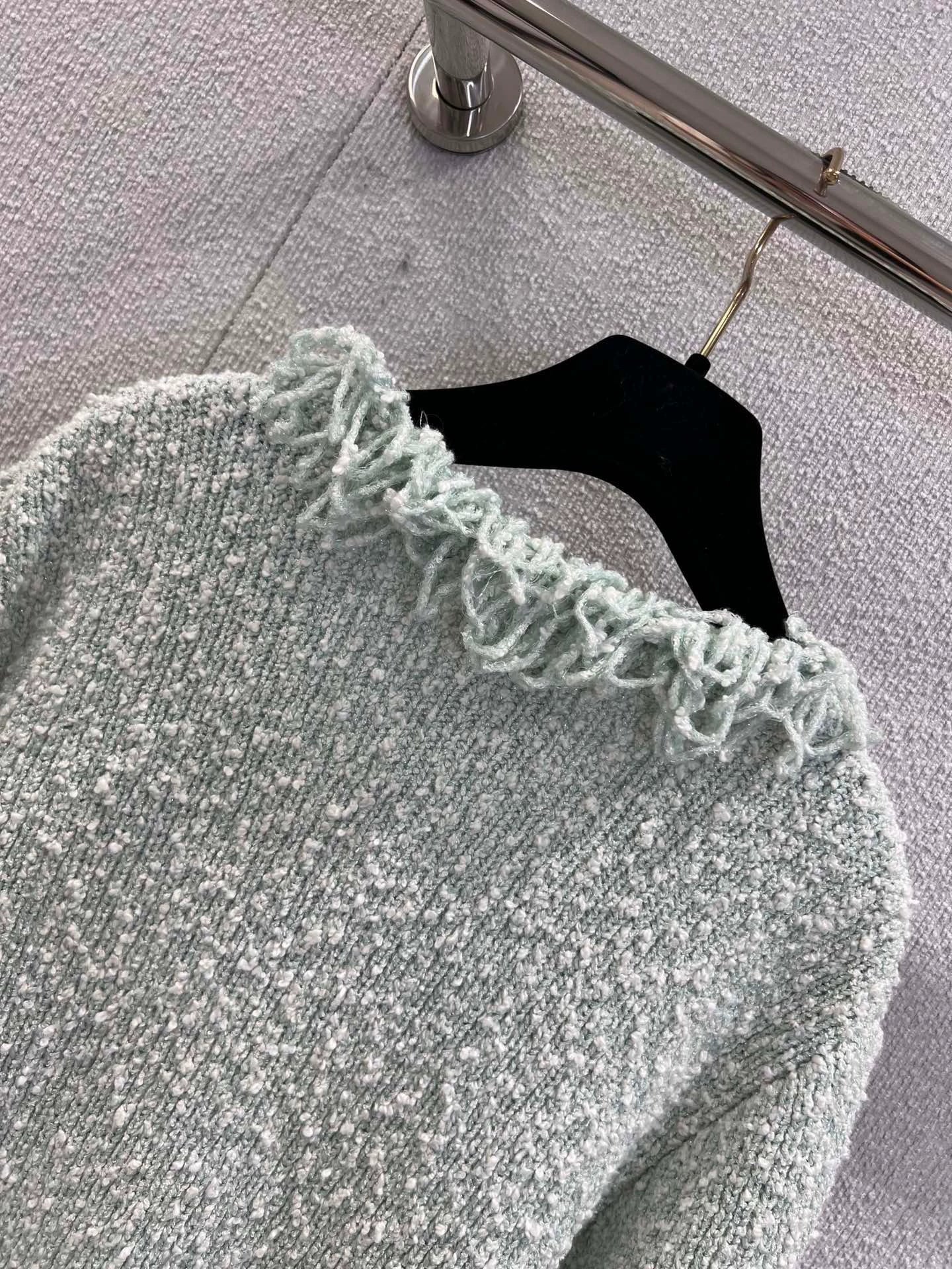 25fw Tassel collar dopamine knit cardigan