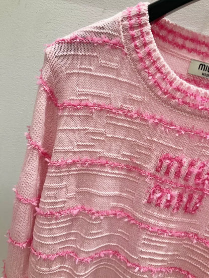 25fw Striped knitted cardigan