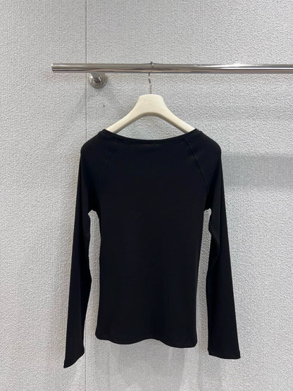 25Fw micro embroidered long sleeved base T-shirt