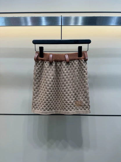 25 Summer new style dark pattern diamond tube top + skirt suit