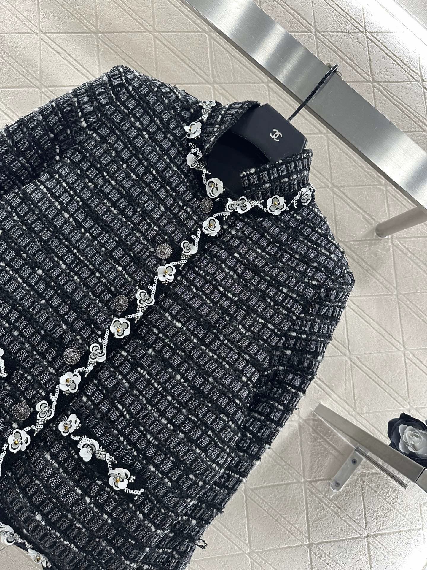 Sequin trimmed dress jacket