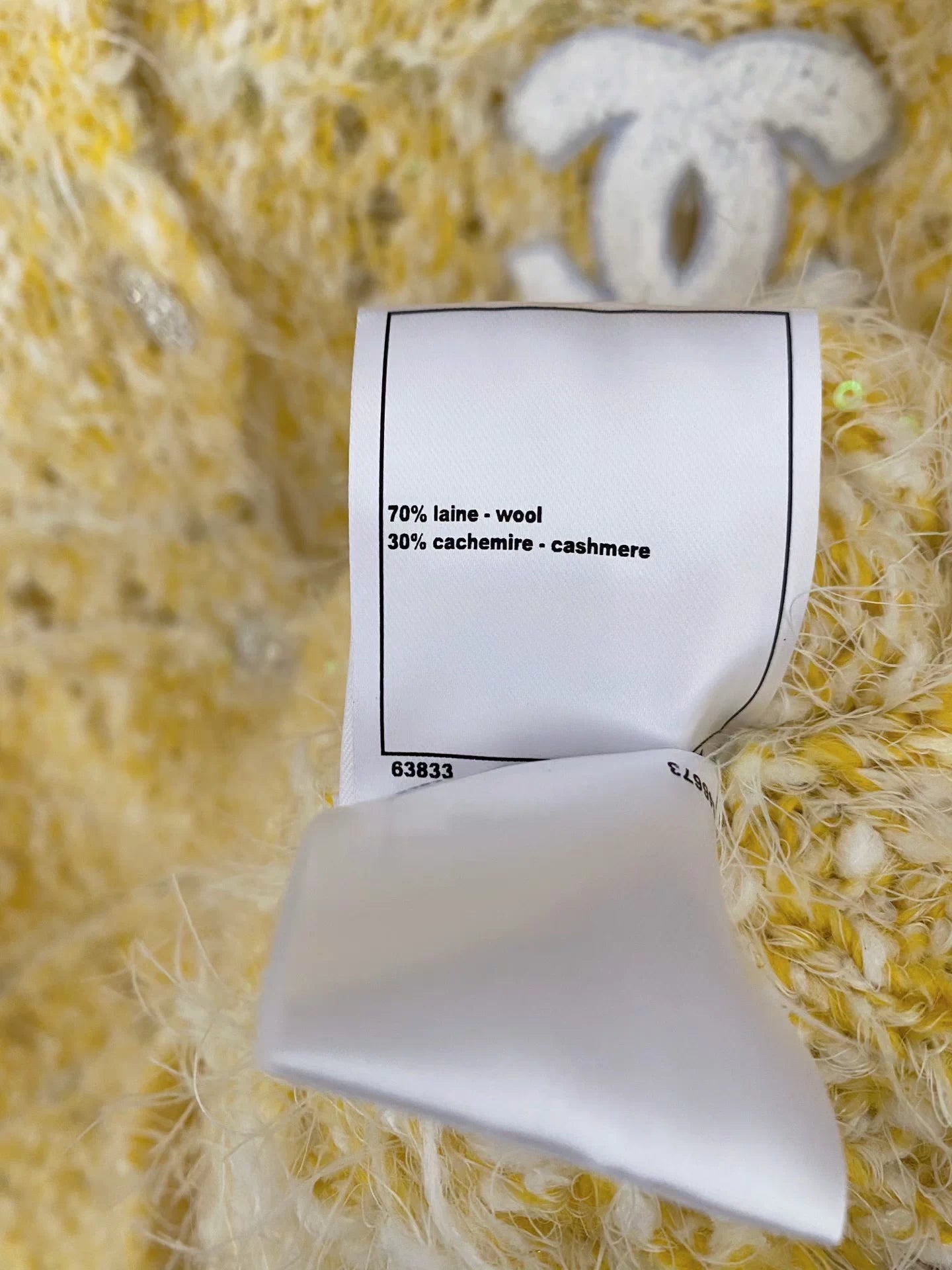 Logo hollowed out lapel cardigan