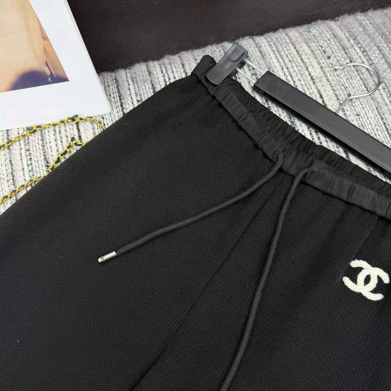 Wool knitted straight leg pants