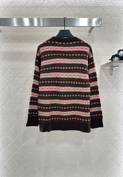 25fw Striped snowflake sweater