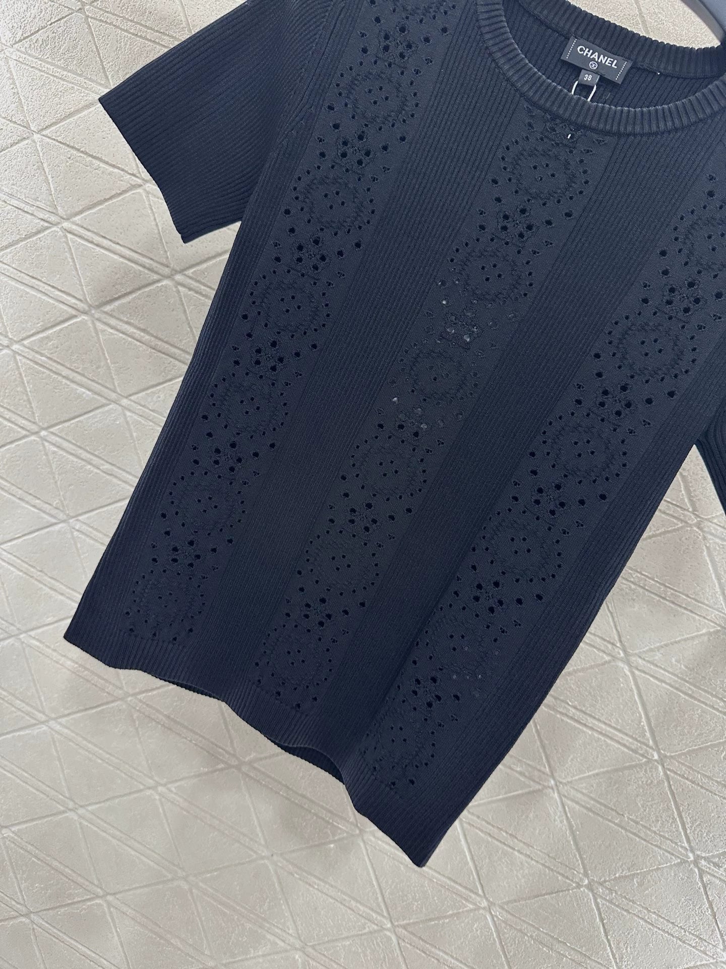 25fw Hollow knit short sleeves