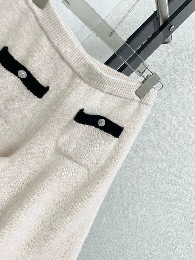 Color blocking small bow logo button down pants