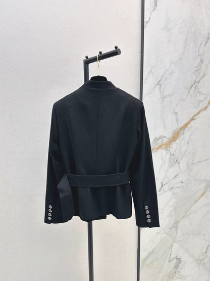 25fw Black woolen coat