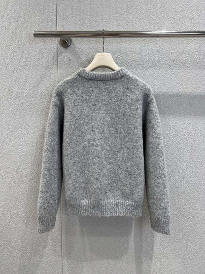 Indian silk patterned wool knit sweater