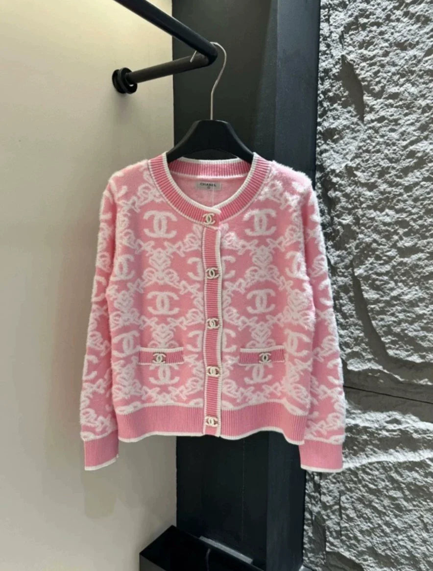 25fw Double C logo embroidered cardigan