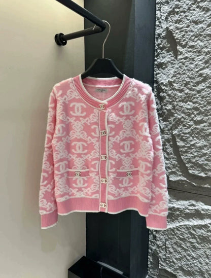 25fw Double C logo embroidered cardigan