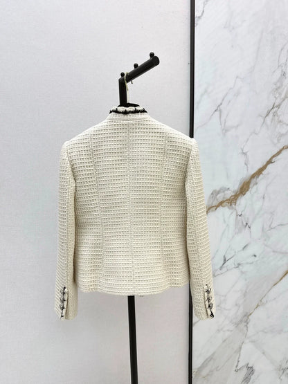 25fw Woven belt trimmed jacket