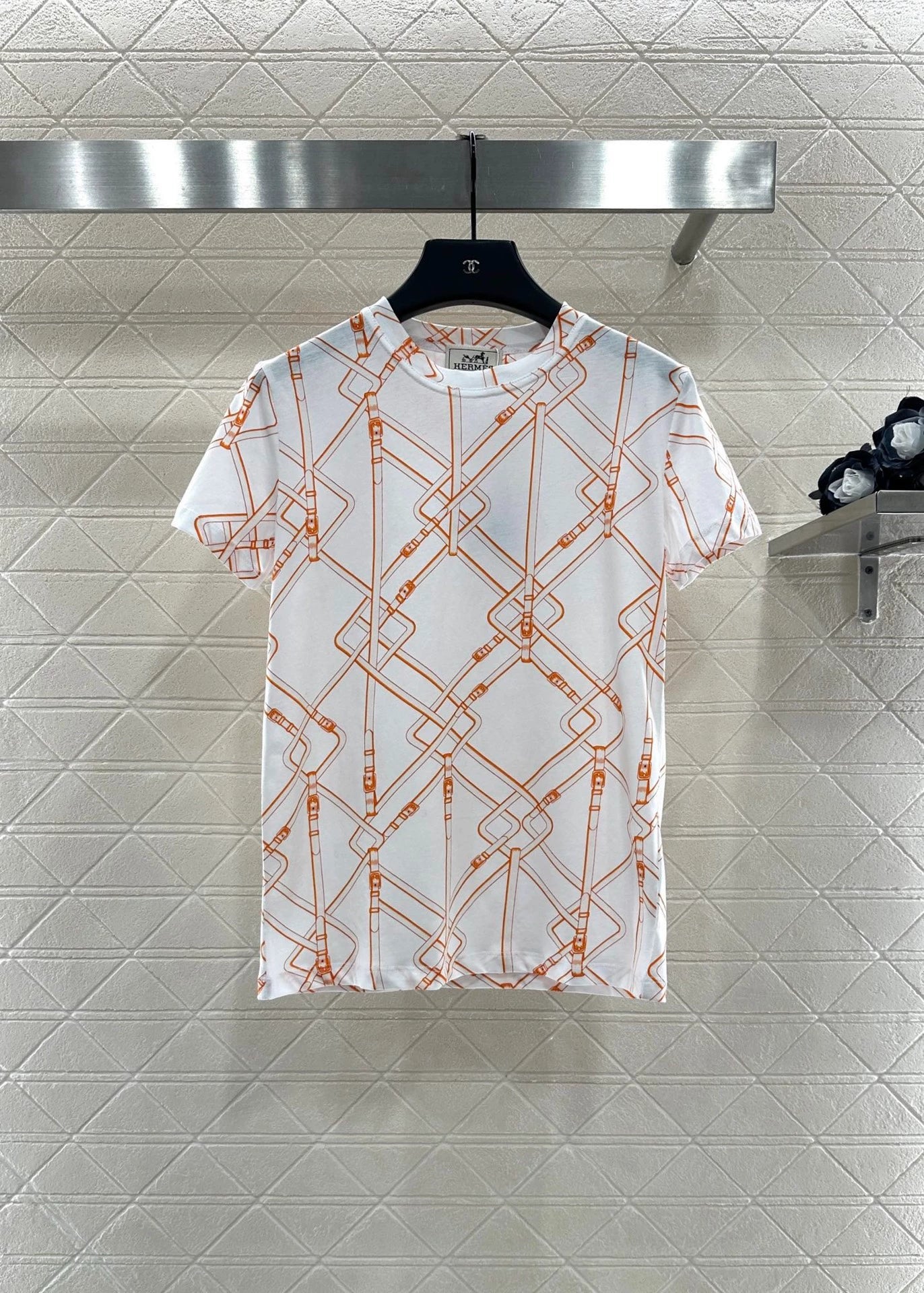 25fw Chain buckle printed T-shirt）