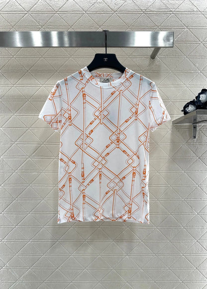 25fw Chain buckle printed T-shirt）