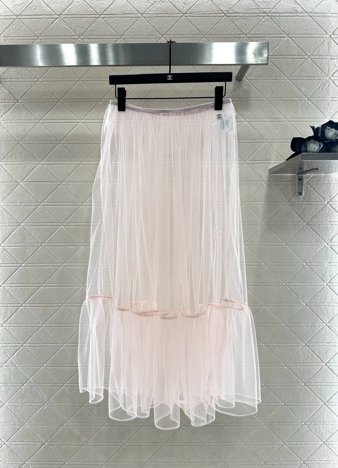 25fw new high waist transparent cake tulle skirt